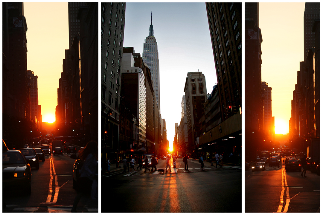 Manhattanhenge Un Magnifique Coucher De Soleil à New York
