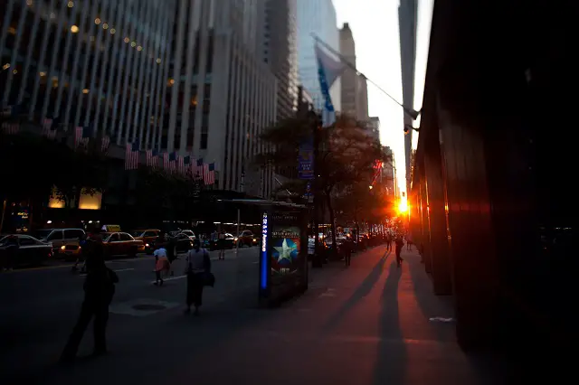 coucher de soleil à Manhattan