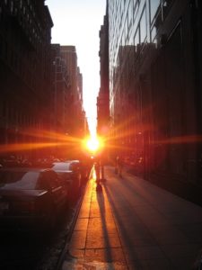 Manhattanhenge : un magnifique coucher de soleil