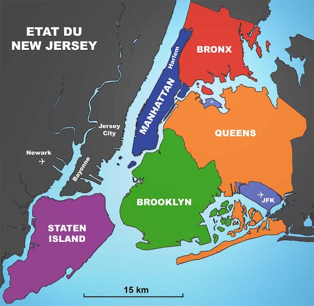 plan des quartiers de New York